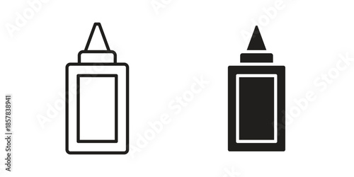 Glue icons. doodles vector. icon set in line strokes