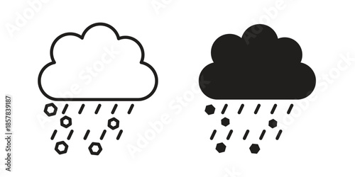 Hail icons. doodles vector. icon set in line strokes