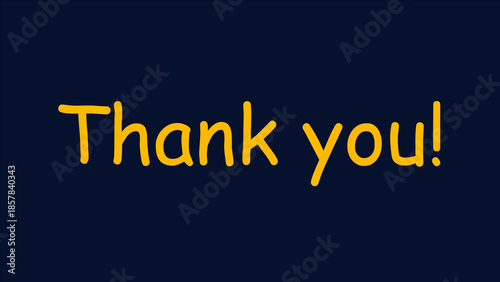 Wallpaper Mural A modern dark blue graphic background featuring the phrase “Thank You!” written in yellow Comic Sans MS font. Playful, friendly, and creative design suitable for social media posts, greeting cards, pr Torontodigital.ca