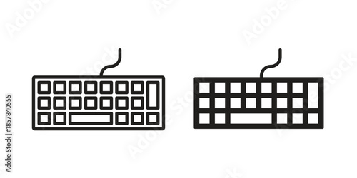 Keyboard icons. doodles vector. icon set in line strokes