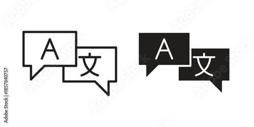 Language icons. doodles vector. icon set in line strokes