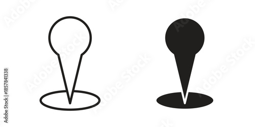 Location pin icons. doodles vector. icon set in line strokes