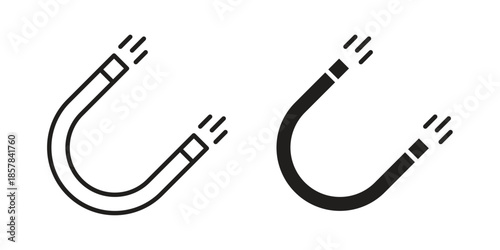 Magnet icons. doodles vector. icon set in line strokes