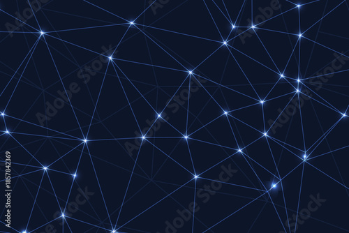 white background with low poly digital lines connection. Abstract white blue digital technology futuristic communication high tech concept background. Technology dots lines connect network background.