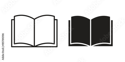 open book icons. doodles vector. icon set in line strokes