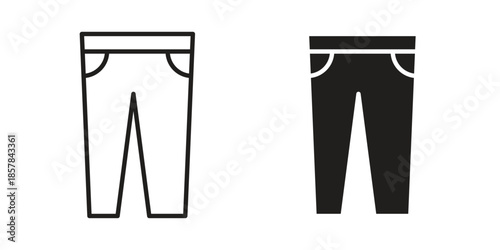 Pants icons. doodles vector. icon set in line strokes