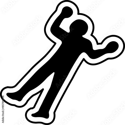 dead body icon of crime scene human silhouettes of flat vector symbols, add corpse, victim, murder, death, forensic illustration, black icon