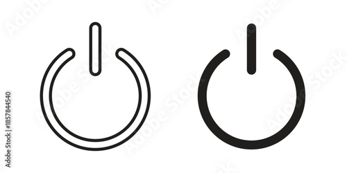 Power button icons. doodles vector. icon set in line strokes