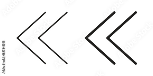 Previous arrow icons. doodles vector. icon set in line strokes