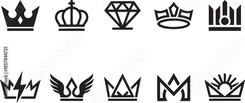 Collection of luxury design elements for fashion brand logo isolated on background