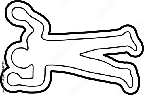 dead body icon of crime scene human silhouettes of line vector symbols, add corpse, victim, murder, death, forensic illustration, black icon
