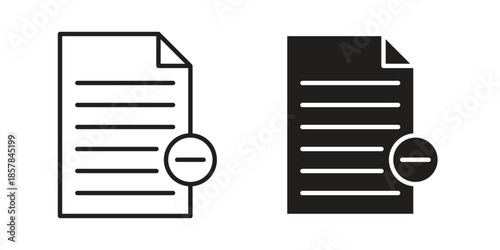 Remove file icons. doodles vector. icon set in line strokes