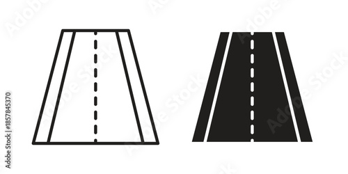 Road icons. doodles vector. icon set in line strokes