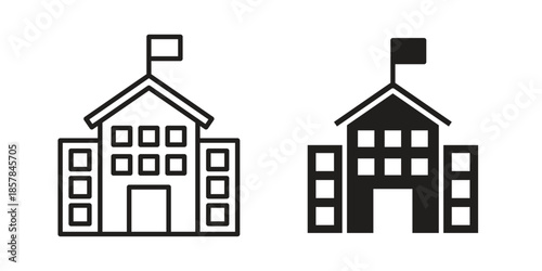 school icons. doodles vector. icon set in line strokes