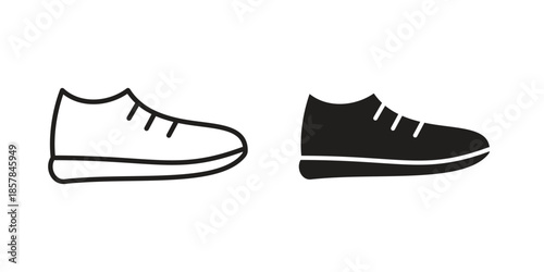 Shoes icons. doodles vector. icon set in line strokes