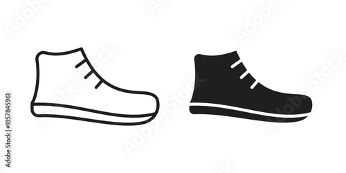 Shoes icons. doodles vector. icon set in line strokes