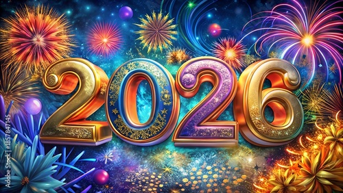 2026 Happy New Year Greeting Card