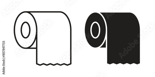 Toilet Paper icons. doodles vector. icon set in line strokes