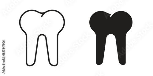 Tooth icons. doodles vector. icon set in line strokes