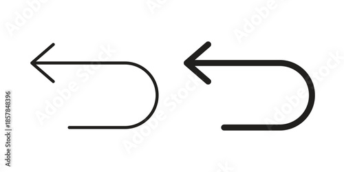 Undo icons. doodles vector. icon set in line strokes