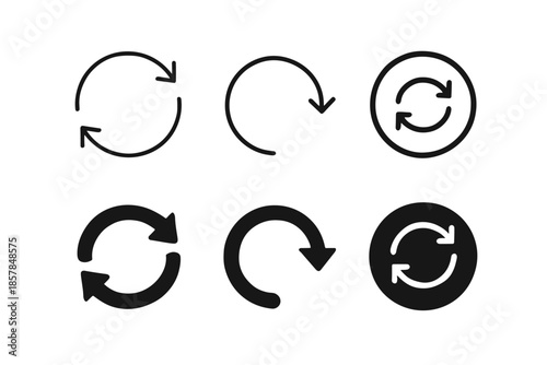 Set of circular arrow icons representing refresh, reload, and repeat actions