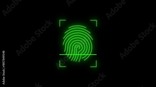 Digital biometric fingerprint scan video Biometric Fingerprint Scanning for Digital Security. identity verification secure access. Cyber Security Email Phishing Encrypted Technology