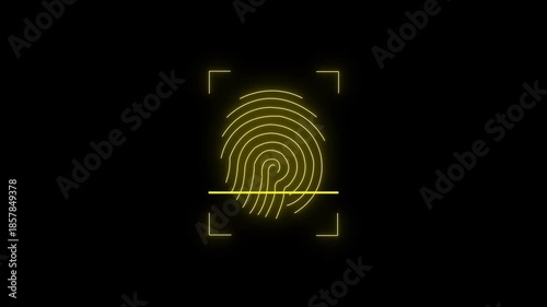 Digital biometric fingerprint scan video Biometric Fingerprint Scanning for Digital Security. identity verification secure access. Cyber Security Email Phishing Encrypted Technology