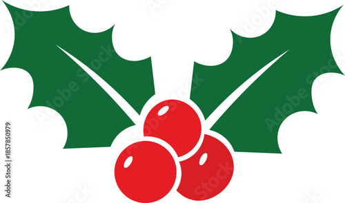  christmas holly berries leaves decoration green red festive holiday symbol traditional ornament design