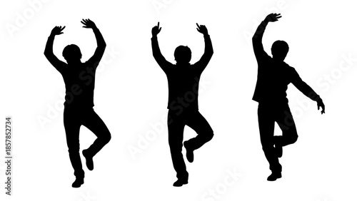 Jumping Man Silhouette – Happy Celebration Freedom Action Vector Icon