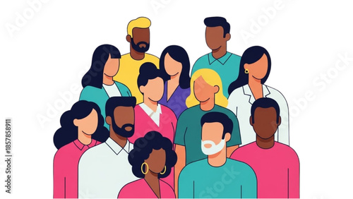 Diverse community gathering with people from different backgrounds and ages together