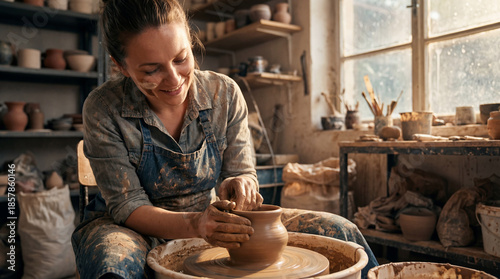 A portrait of a female ceramic artist 