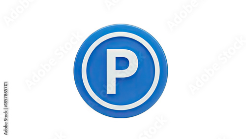 Parking Sign Isolated on White Background