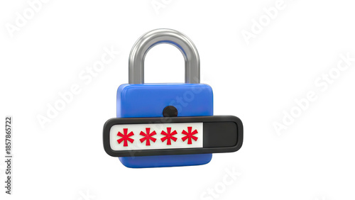 Password Protected Padlock Icon on White Background