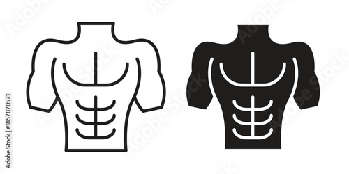 Abs icons. silhouette icon vector flat illustration on white background. line art icons