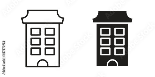 Apartment icons. silhouette icon vector flat illustration on white background. line art icons