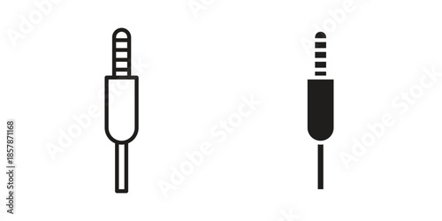 Audio jack icons. silhouette icon vector flat illustration on white background. line art icons