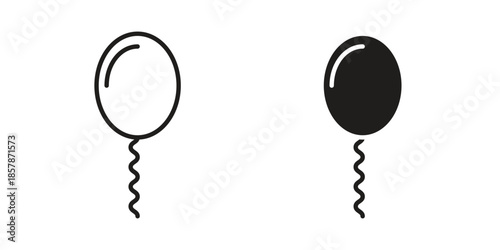 Balloon icons. silhouette icon vector flat illustration on white background. line art icons