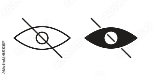 Blindness icons. silhouette icon vector flat illustration on white background. line art icons