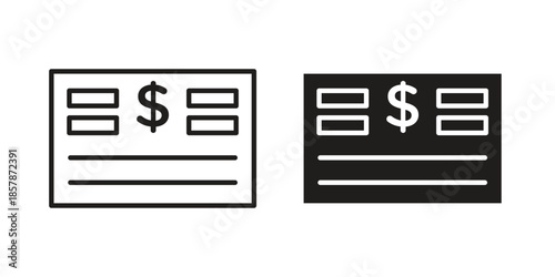 Bonds icons. silhouette icon vector flat illustration on white background. line art icons