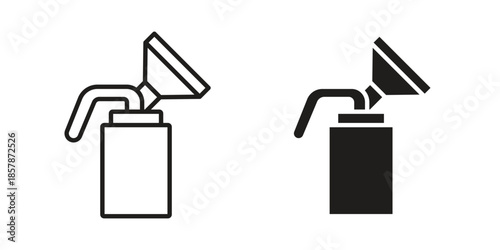 Breast pump icons. silhouette icon vector flat illustration on white background. line art icons