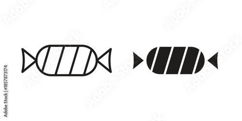 Candy icons. silhouette icon vector flat illustration on white background. line art icons