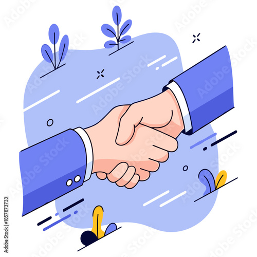 Business handshake illustration symbolizing partnership and cooperation