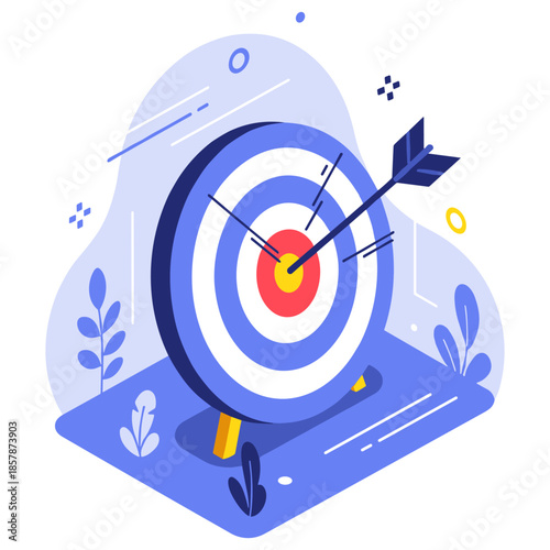Bullseye on a target with arrow in center symbolizing precision and accuracy