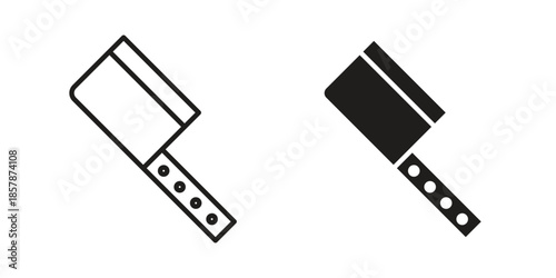 Chopper knife icons. silhouette icon vector flat illustration on white background. line art icons