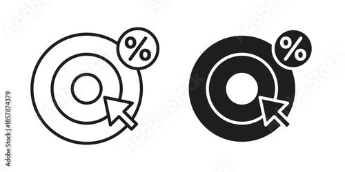 Click through rate icons. silhouette icon vector flat illustration on white background. line art icons