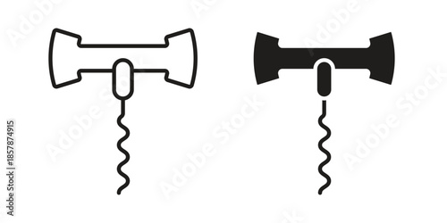Corkscrew icons. silhouette icon vector flat illustration on white background. line art icons
