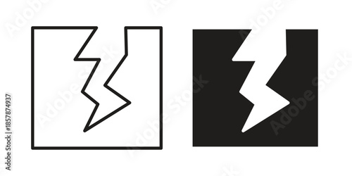 Crack icons. silhouette icon vector flat illustration on white background. line art icons