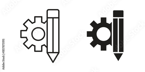 Customization icons. silhouette icon vector flat illustration on white background. line art icons