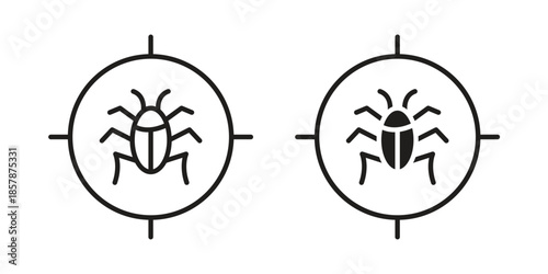 Debug icons. silhouette icon vector flat illustration on white background. line art icons