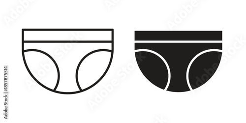 diaper icons. silhouette icon vector flat illustration on white background. line art icons